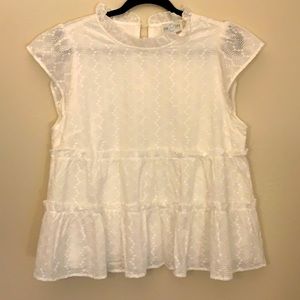NWOT Francesca’s Babydoll Lace Ruffle Top